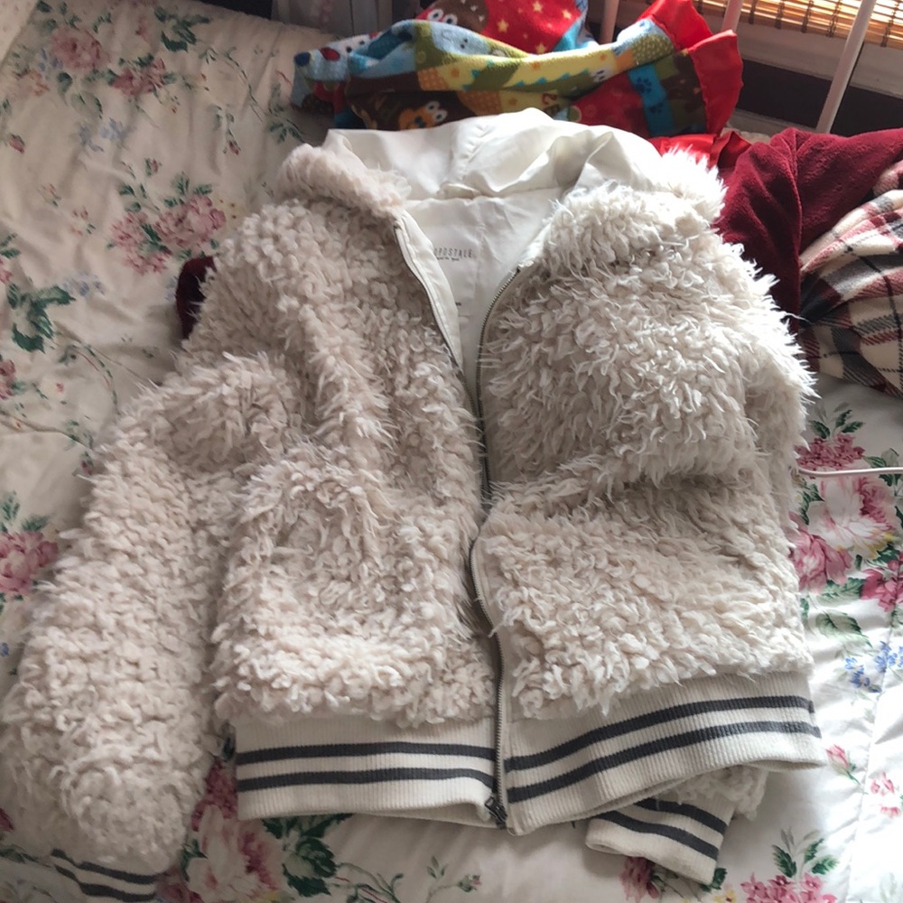 new aeropostale white fur jacket